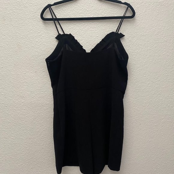 Bash Pants - BA&SH Black Lady Jumpshort Spaghetti Strap Ruffle Bodice Playsuit Romper Size 10